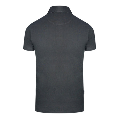 Aquascutum Aldis Crest Block Logo Black Polo Shirt